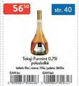 Qanto Tokaji Furmint polosladké nabídka
