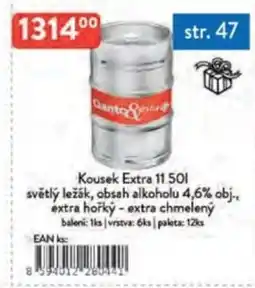 Qanto Kousek Extra 11 světlý ležák, obsah alkoholu 4,6% obj. nabídka
