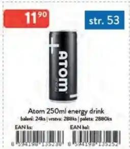 Qanto Atom energy drink nabídka