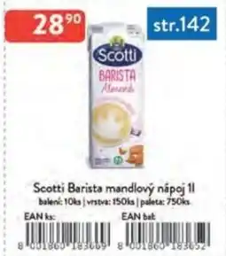 Qanto Scotti Barista mandlový nápoj nabídka