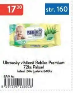 Qanto Ubrousky vlhčené Bebiko Premium 72ks Paksel nabídka