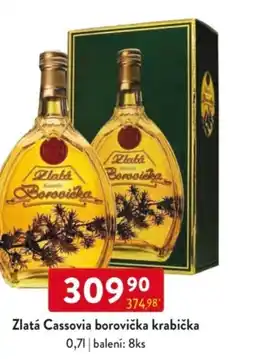 Qanto Zlatá Cassovia borovička krabička nabídka