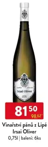 Qanto Vinařství pánů z Lipé Irsai Oliver nabídka