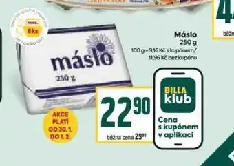 Billa Máslo nabídka