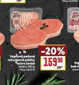 Billa Vepřová pečeně minutkové plátky extra tenké nabídka