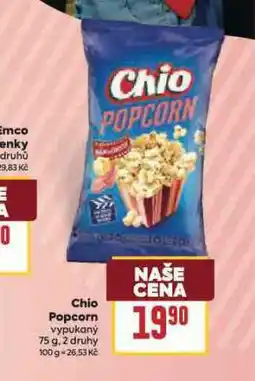 Billa Chio popcorn nabídka