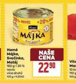 Billa Hamé májka, svačinka, matěj nabídka