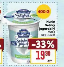 Billa Kunín selský jogurt bílý nabídka
