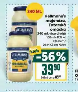 Billa Hellmann´s tatarská omáčka, majonéza nabídka