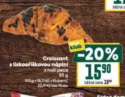 Billa Croissant s lískooříškovou náplní nabídka