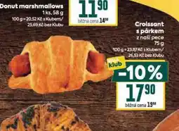 Billa Croissant s párkem nabídka
