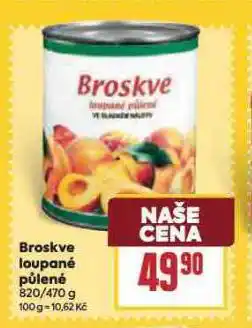 Billa Broskve loupané půlené nabídka