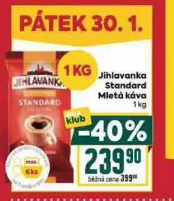 Billa Jihlavnaka standard mletá káva nabídka