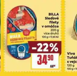 Billa Billa sleďové filety v omáčce nabídka