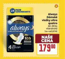 Billa Always dámské vložky nabídka