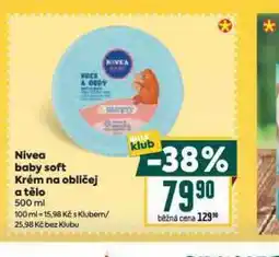 Billa Nivea baby soft krém na obličej a tělo nabídka