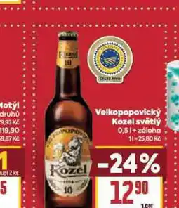 Billa Pivo velkopopovický kozel 10 nabídka