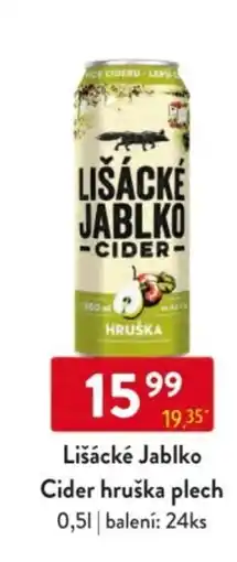 Qanto Lišácké Jablko Cider hruška plech nabídka