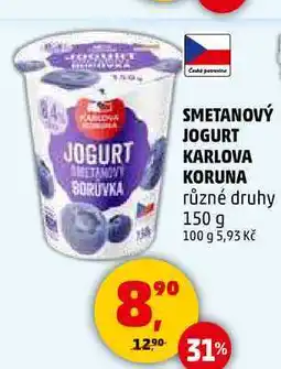 Penny Market SMETANOVÝ JOGURT KARLOVA KORUNA nabídka