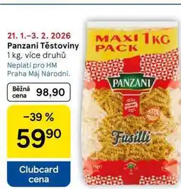 Tesco Panzani Těstoviny, 1 kg, více druhů nabídka