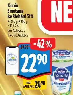 Albert Kunín Smetana ke šlehání 31% nabídka