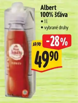 Albert Albert 100% šťáva nabídka