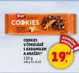 Penny Market COOKIES V ČOKOLÁDĚ S KARAMELEM A ARAŠÍDY nabídka