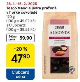Tesco Tesco Mandle jádra pražená v hořké čokoládě nabídka