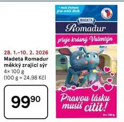 Tesco Madeta Romadur měkký zrající sýr, 4× nabídka