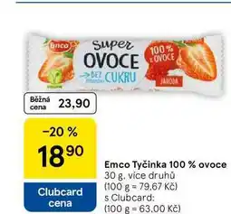 Tesco Emco Tyčinka 100 % ovoce, 30 g, více druhů nabídka