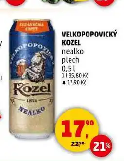 Penny Market VELKOPOPOVICKÝ KOZEL nealko plech nabídka