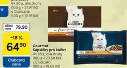 Tesco GOURMET Kapsičky pro kočky, 4× 85 g, dva druhy nabídka