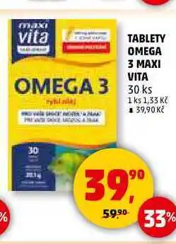 Penny Market TABLETY OMEGA 3 MAXI VITA, 30 ks nabídka