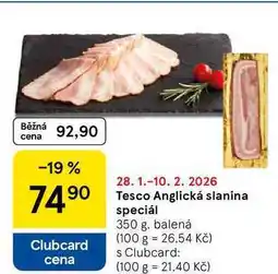 Tesco Tesco Anglická slanina speciál, 350 g, balená nabídka