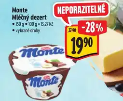 Albert Monte Mléčný dezert nabídka