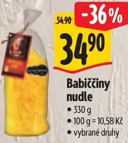Albert Babiččiny nudle nabídka