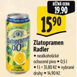 Albert Zlatopramen Radler nabídka