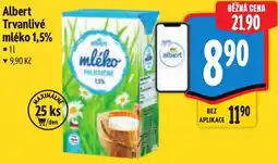 Albert Albert Trvanlivé mléko 1,5% nabídka