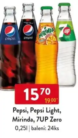 Qanto Pepsi, Pepsi Light, Mirinda, 7UP Zero nabídka
