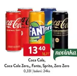 Qanto Coca Cola, Coca Cola Zero,, Fanta, Sprite, Zero Zero nabídka