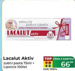 Tamda Foods Lacalut Aktiv zubní pasta 75ml + Lipstick 100let nabídka