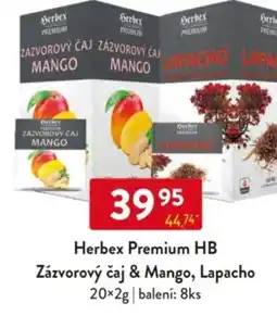 Qanto Herbex Premium HB Zázvorový čaj & Mango, Lapacho nabídka
