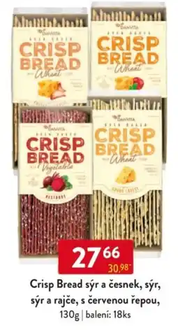 Qanto Crisp Bread sýr a česnek, sýr, sýr a rajče, s červenou řepou nabídka