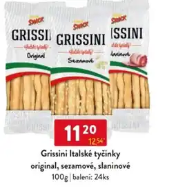 Qanto Grissini Italské tyčinky original, sezamové, slaninové nabídka