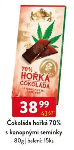 Qanto Čokoláda hořká 70% s konopnými semínky nabídka