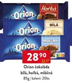 Qanto Orion čokoláda bílá, hořká, mléčná nabídka