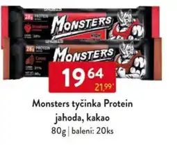 Qanto Monsters tyčinka Protein jahoda, kakao nabídka