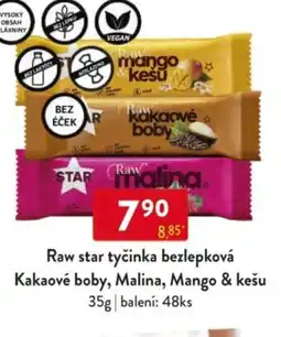 Qanto Raw star tyčinka bezlepková Kakaové boby, Malina, Mango & kešu nabídka