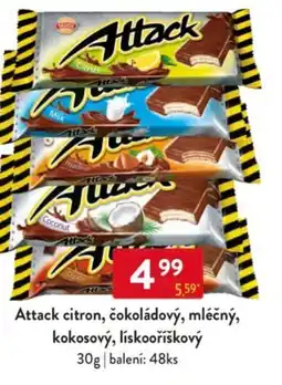 Qanto Attack citron, čokoládový, mléčný, kokosový, lískooříškový nabídka