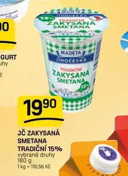 Flop JČ ZAKYSANÁ SMETANA TRADIČNÍ 15% vybrané druhy nabídka